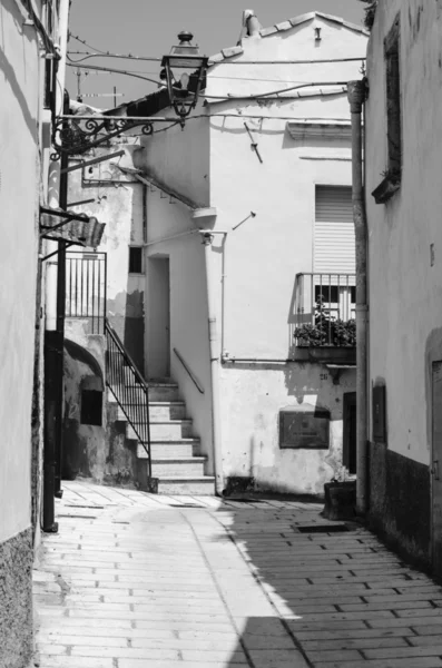 Oude stad straten detail zwart-wit — Stockfoto