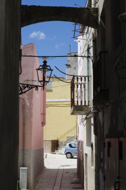 güzel renkleri eski şehir ortaçağ sokaklarında vintage detay