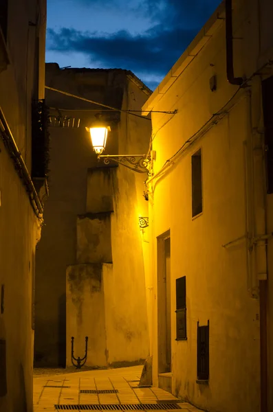 Ciudad Vieja calles medievales en la noche detalle vintage — Foto de Stock