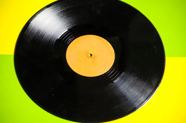 Vinyl disk na spodní části dvou barev s prostorem pro text — Stock fotografie