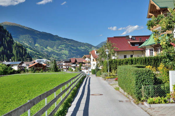 Street in Mayrhofen, Austria.