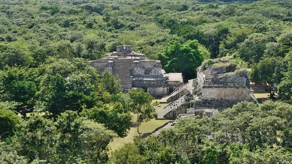 Ruins of Ek Balam, Mexico - aerial . — Stock Photo, Image