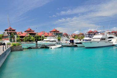 Luxury residency and marina at Eden Island, Seychelles. clipart