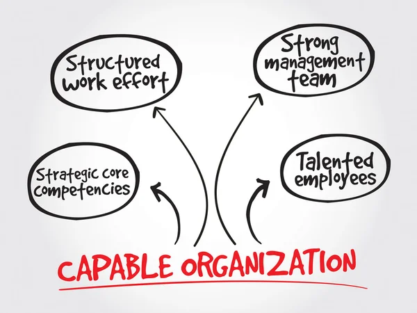 Organización capaz, estrategia mapa mental — Archivo Imágenes Vectoriales