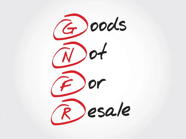 Gnfr-货物为非卖品，首字母缩写词 — 图库矢量图片