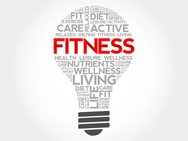 Fitness lamp word cloud — Stockvector