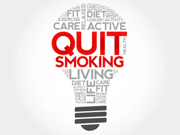 Quit Smoking bulb word cloud — Stock Vector