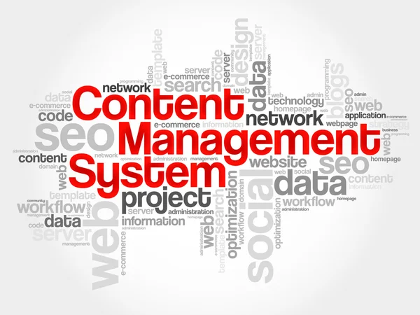 CMS Système de gestion de contenu word cloud — Image vectorielle