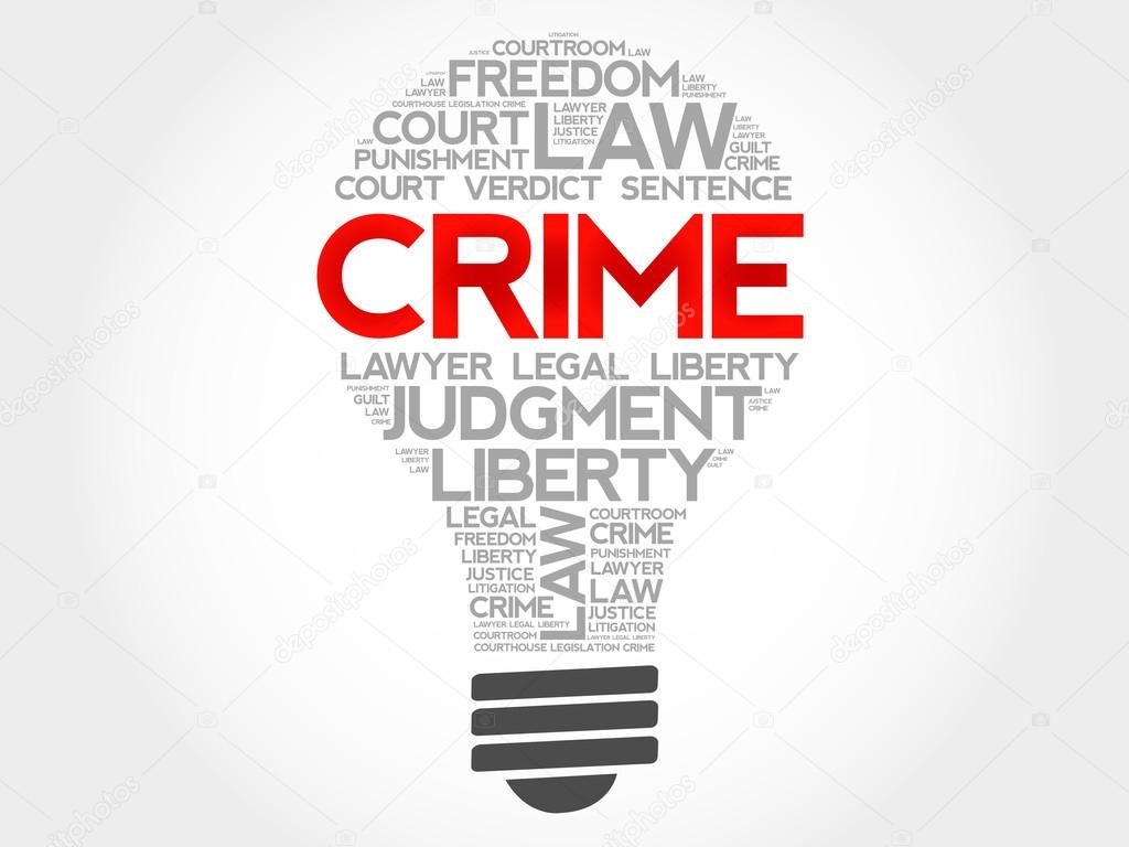 Crime bulb word cloud