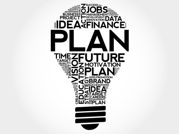 PLAN bulb word cloud