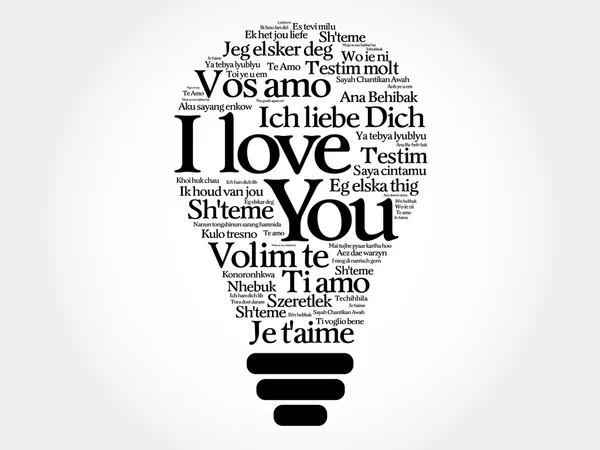 爱灯泡用词"我爱你" — 图库矢量图片