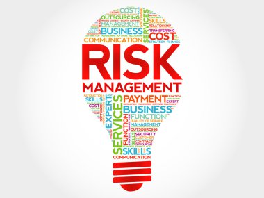 Risk yönetimi ampul kelime bulutu