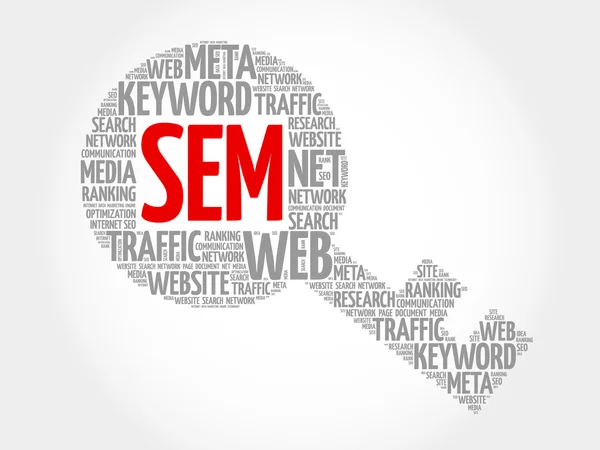 SEM - ключ поискового маркетинга — стоковый вектор