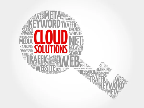 Cloud Solutions Key word cloud — Stock Vector
