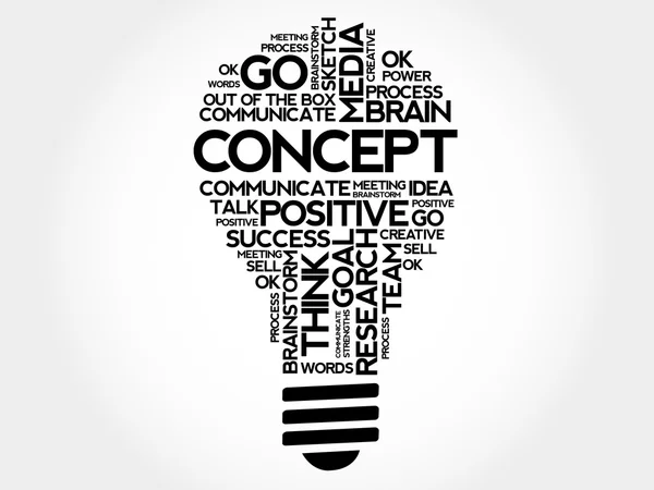 Concept bulb word cloud — Stock Vector