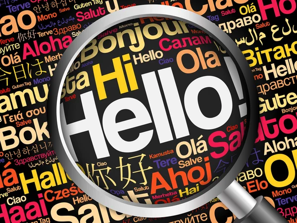 Hello word cloud in different languages — Stock Photo, Image