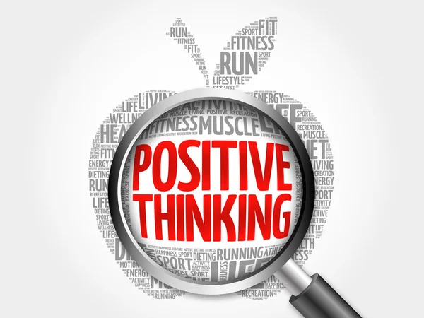 Positive thinking apple word cloud — Stock Photo, Image