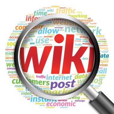 Büyüteç ile wiki kelime bulutu