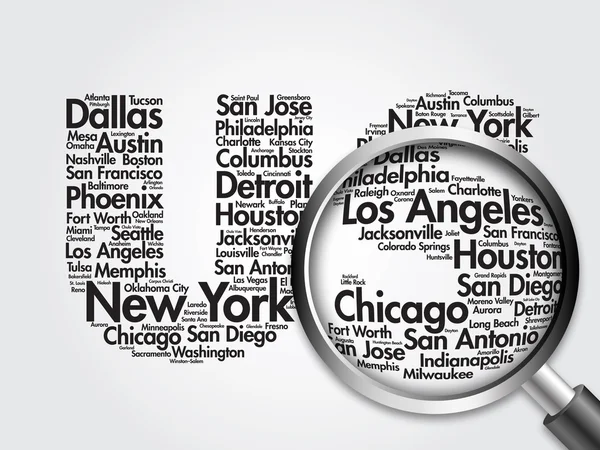 US letters with cities names — Stock Photo, Image