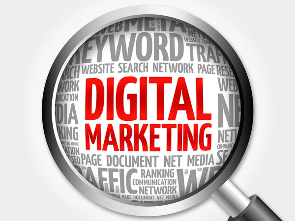 Wortwolke für digitales Marketing — Stockfoto
