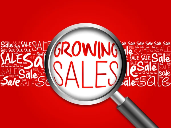 Groeiende verkoop word cloud — Stockfoto
