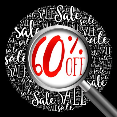 %60 off Satılık kelime bulutu