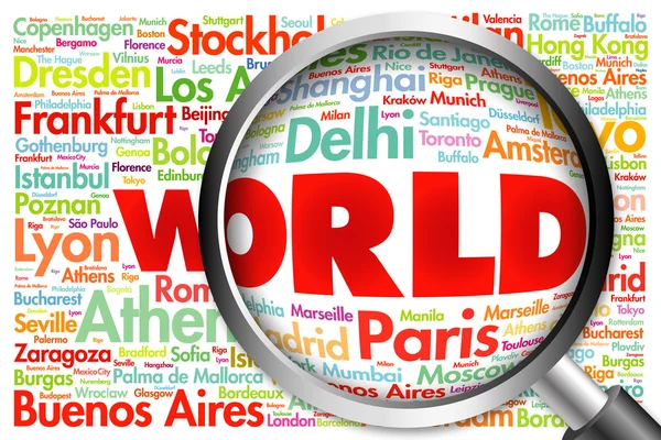Wereld word cloud concept — Stockfoto