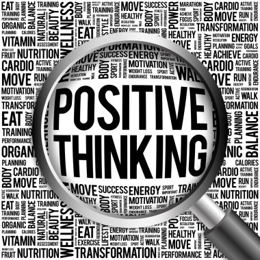 pozitif düşünme kelime bulutu