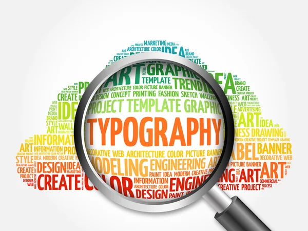 Typografie-Wortwolke — Stockfoto