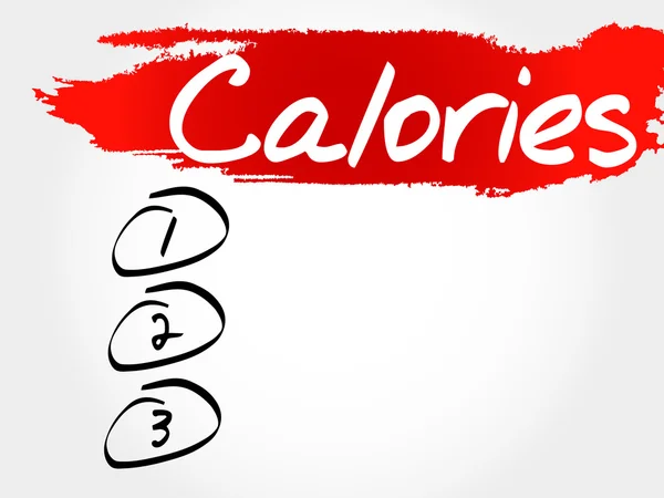 CALORIES liste blanche, fitness — Image vectorielle