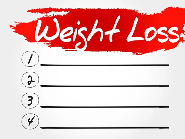 WEIGHT LOSS blank list — Stock Vector
