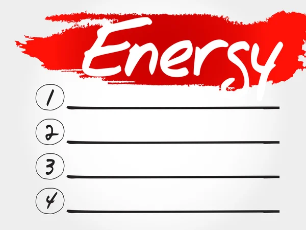 能源空白列表健身 — 图库矢量图片
