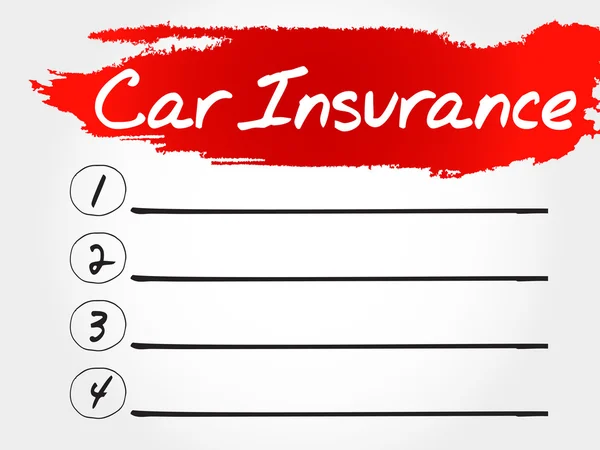 Assurance auto liste blanche — Image vectorielle
