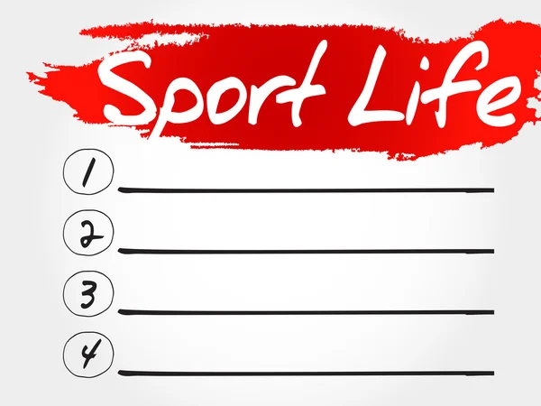 Sport Life lista em branco —  Vetores de Stock