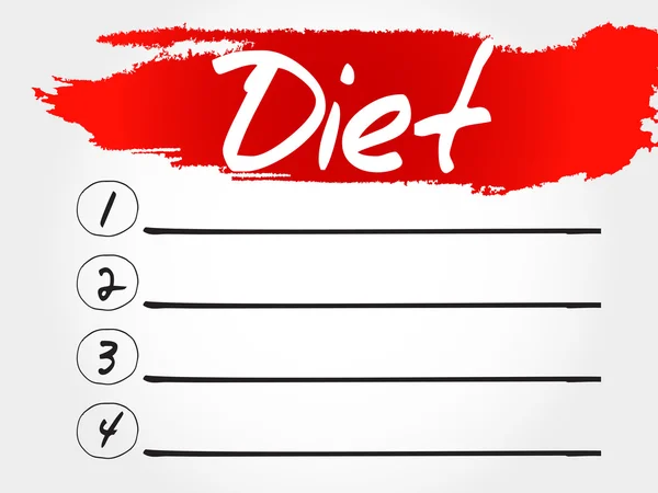 Diet blank list — Stock Vector