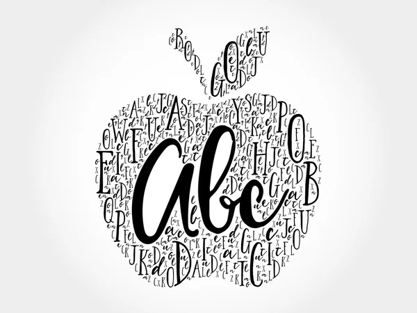 Apple gjorde av alfabetet bokstäver — Stock vektor