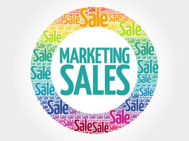 Pazarlama satış kelimeler bulut damga