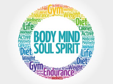 Vücut Spirit Mind Soul daire damgası