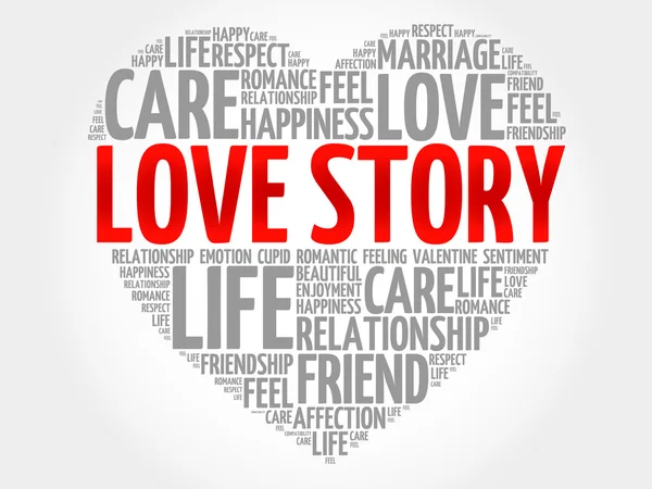 Amor História conceito coração —  Vetores de Stock
