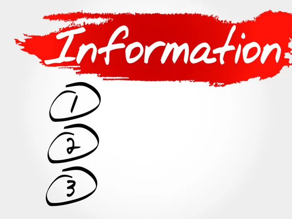 INFORMATION liste blanche — Image vectorielle