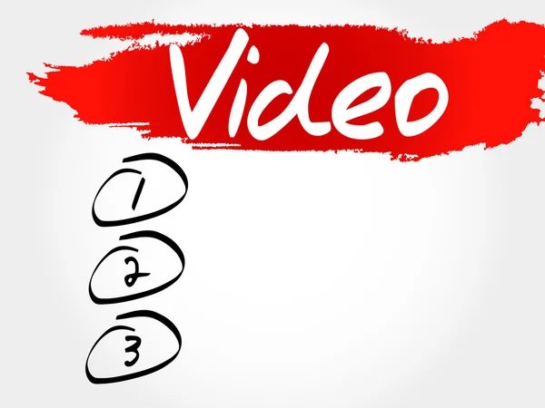 Lista en blanco de vídeo — Vector de stock