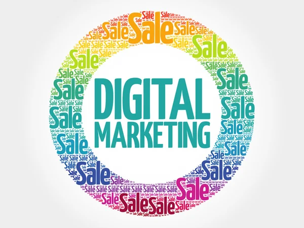 Dijital pazarlama damga kelime bulutu