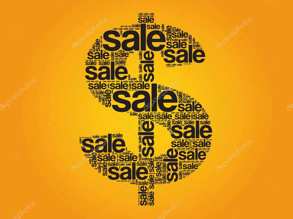 sale dollar sign word