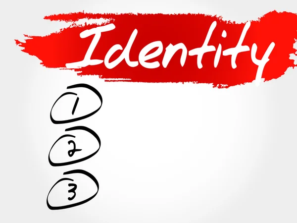 IDENTITÉ liste blanche — Image vectorielle