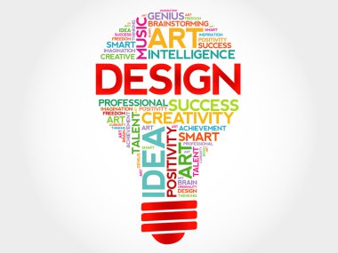 Tasarım ampul kelime bulutu