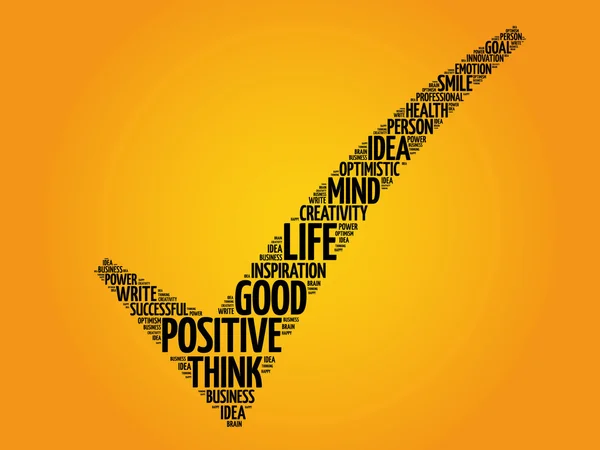 Positive thinking check mark — Stock Vector