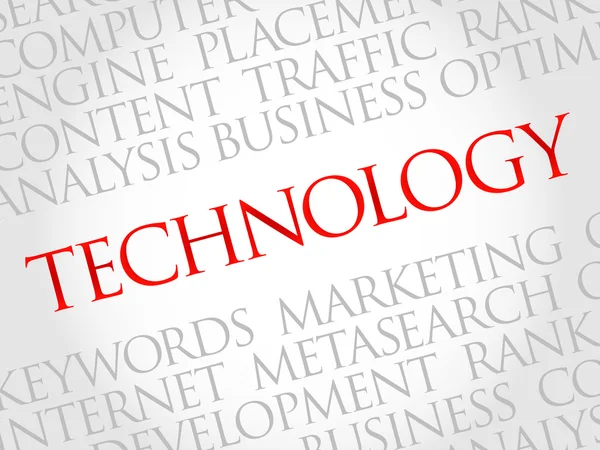Tecnología palabra nube — Vector de stock