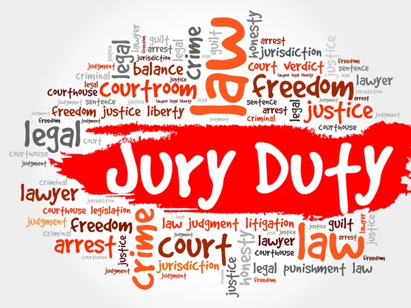 Jury-Pflicht Wortwolke — Stockvektor