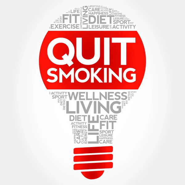 Quit Smoking bulb word cloud — Stock Vector