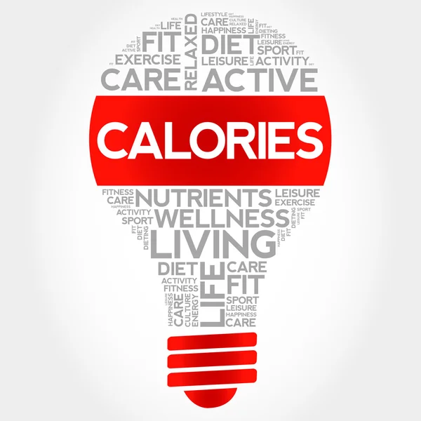 CALORIES bulb word cloud — Stock Vector